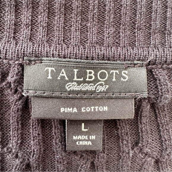 Talbots cable knit sweater with scoop neckline and long sleeves, ๐ฏ Pima cotton - Picture 7 of 8